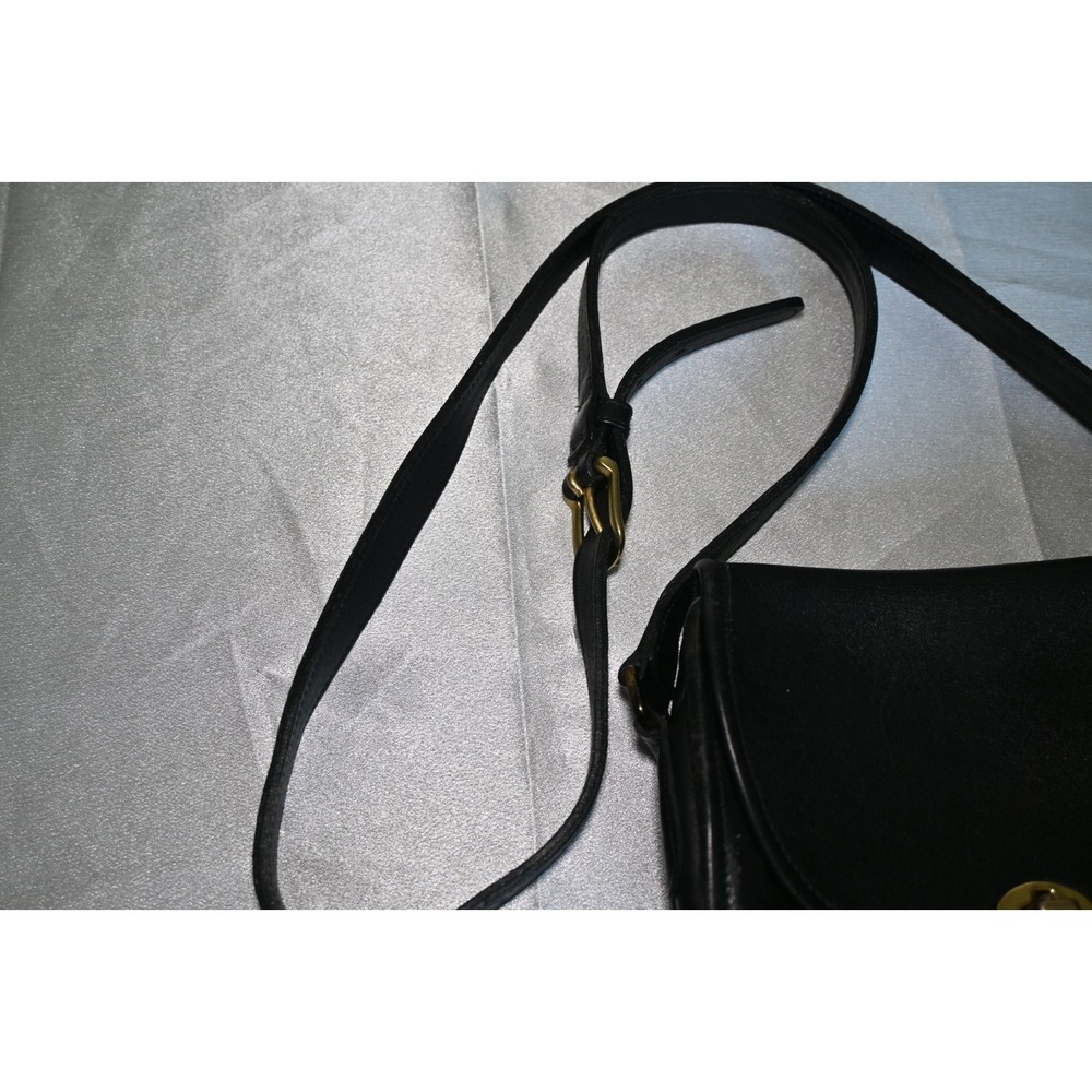 Vintage Coach Black Leather Crossbody Bag Turn Lock Flap USA 9981 - Picture 4 of 16